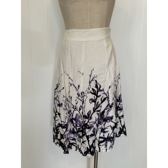 Coldwater Creek Dresses & Skirts - Coldwater Creek Floral Skirt Womens Medium Purple Botanical Print A Line